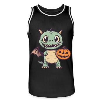 Dragon Halloween Funny Zombie - Men's Basketball Jersey - black/white - Front - AI Model Male 185 dark (185cm)