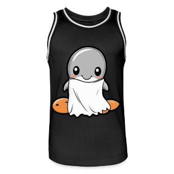 Dolphin Halloween Funny Ghost - Men's Basketball Jersey - black/white - Front - AI Model Male 185 dark (185cm)