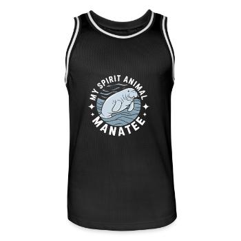 Lamantin mon - J’adore le Dugong Lamantin - Maillot de basket Homme - noir/blanc - Devant - AI Model Male 185 dark (185cm)