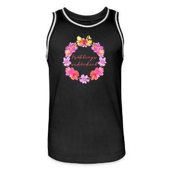 Frühlingsschönheit Schmetterling - Wortschätze - Männer Basketball-Trikot - Schwarz/Weiß - Vorne - AI Model Male 185 dark (185cm)