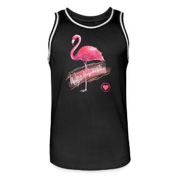 Wunderprächtig - Flamingo pink - Wortschätze - Männer Basketball-Trikot - Schwarz/Weiß - Vorne - AI Model Male 185 dark (185cm)