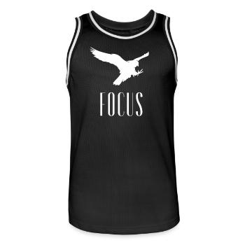 Focus Eagle Discipline Productivity Mindset - Men's Basketball Jersey - black/white - Front - AI Model Male 185 dark (185cm)