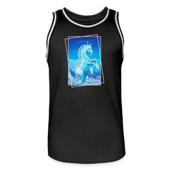 Drache Wasserdrache Fimaro Sonja Ariel von Staden - Männer Basketball-Trikot - Schwarz/Weiß - Vorne - AI Model Male 185 dark (185cm)
