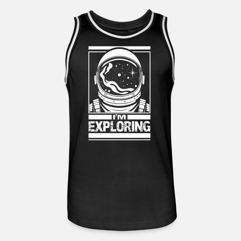 J’explore - Maillot de basket Homme - noir/blanc