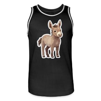 Esel - Männer Basketball-Trikot - Schwarz/Weiß - Vorne - AI Model Male 185 dark (185cm)