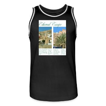 URBEX_PESCADERIA - Men's Basketball Jersey - black/white - Front - AI Model Male 185 dark (185cm)