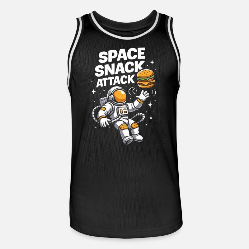 Conception spatiale du hamburger d'astronaute - Maillot de basket Homme - noir/blanc