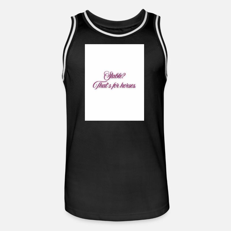 Étable? C’est pour les chevaux. - Maillot de basket Homme - noir/blanc