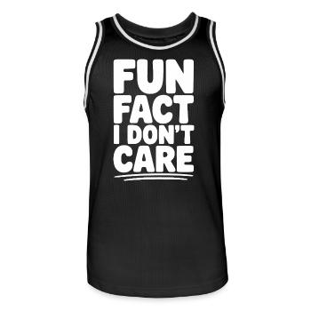 Fun Fact I Don't Care - Men's Basketball Jersey - black/white - Front - AI Model Male 185 dark (185cm)