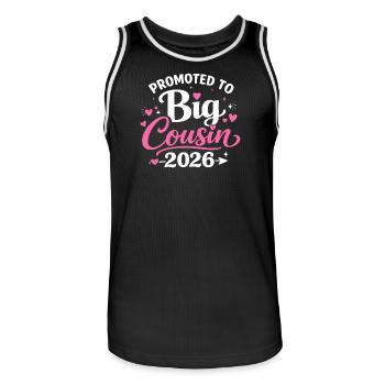 Adorable Cousin Design Hearts and Stars - Men's Basketball Jersey - black/white - Front - AI Model Male 185 dark (185cm)