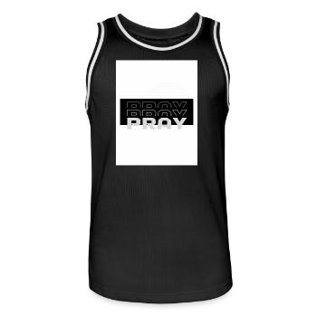 Texte géométrique de l’écho prié - Maillot de basket Homme - noir/blanc - Devant - AI Model Male 185 dark (185cm)