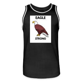 Eagle Strong Grafikthema - Männer Basketball-Trikot - Schwarz/Weiß - Vorne - AI Model Male 185 dark (185cm)