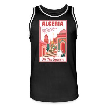 Algérie Off The System – Paysage coloré - Maillot de basket Homme - noir/blanc - Devant - AI Model Male 185 dark (185cm)