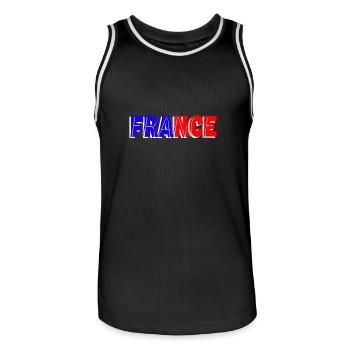 france - Männer Basketball-Trikot - Schwarz/Weiß - Vorne - AI Model Male 185 dark (185cm)