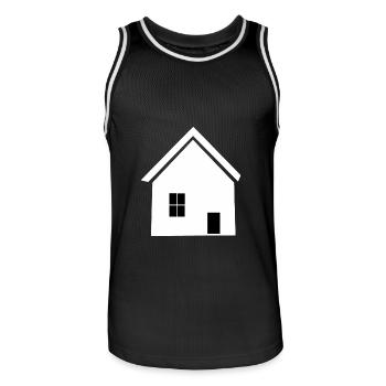 Bauherren Architekt Eigenheim Häuser Immobilie - Männer Basketball-Trikot - Schwarz/Weiß - Vorne - AI Model Male 185 dark (185cm)