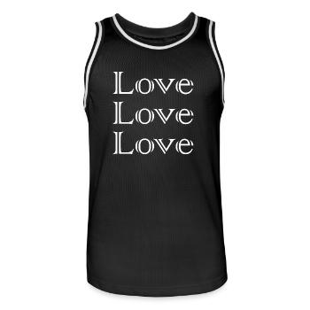 VALENTINSTAG, JUNGGESELLINNENABSCHIED, ICH LIEBE DICH, ICH LIEBE DICH, LIEBE - Männer Basketball-Trikot - Schwarz/Weiß - Vorne - AI Model Male 185 dark (185cm)