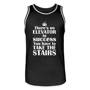 Success Motivation - Men's Basketball Jersey - black/white - Front - AI Model Male 185 dark (185cm)