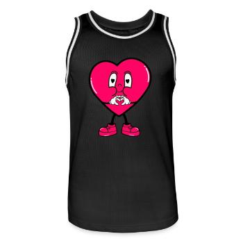 heart mr - Men's Basketball Jersey - black/white - Front - AI Model Male 185 dark (185cm)