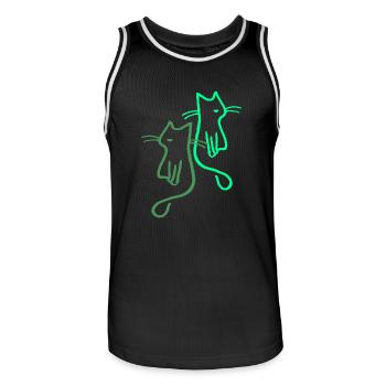 Cats Cat Retro Gift - Men's Basketball Jersey - black/white - Front - AI Model Male 185 dark (185cm)