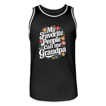 Papy Grand-père Famille Fête des pères - Maillot de basket Homme - noir/blanc - Devant - AI Model Male 185 dark (185cm)