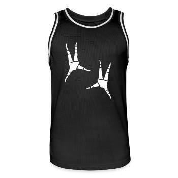 Empreintes de perroquets - Maillot de basket Homme - noir/blanc - Devant - AI Model Male 185 dark (185cm)