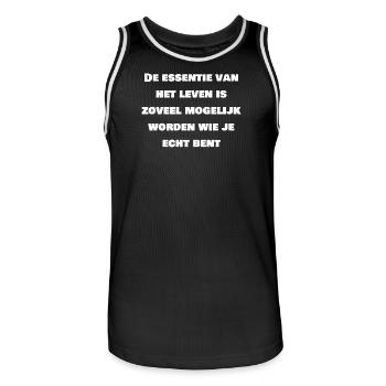 Truly Yourself Life Essence - Men's Basketball Jersey - black/white - Front - AI Model Male 185 dark (185cm)