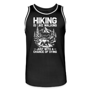 Hiking is like walking Wandern Berge Bergsteigen - Männer Basketball-Trikot - Schwarz/Weiß - Vorne - AI Model Male 185 dark (185cm)