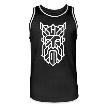 Odin | Wikinger, Thor, Kino, Film, lustige Sprüche - Männer Basketball-Trikot - Schwarz/Weiß - Vorne - AI Model Male 185 dark (185cm)