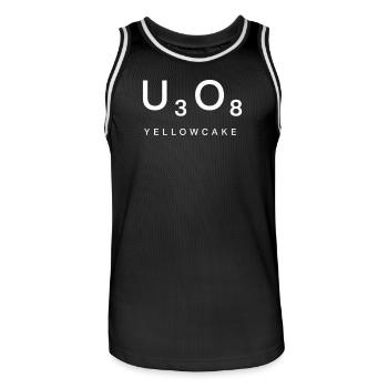 Uranium Investor U3O8 Yellowcake Shirt - Men's Basketball Jersey - black/white - Front - AI Model Male 185 dark (185cm)