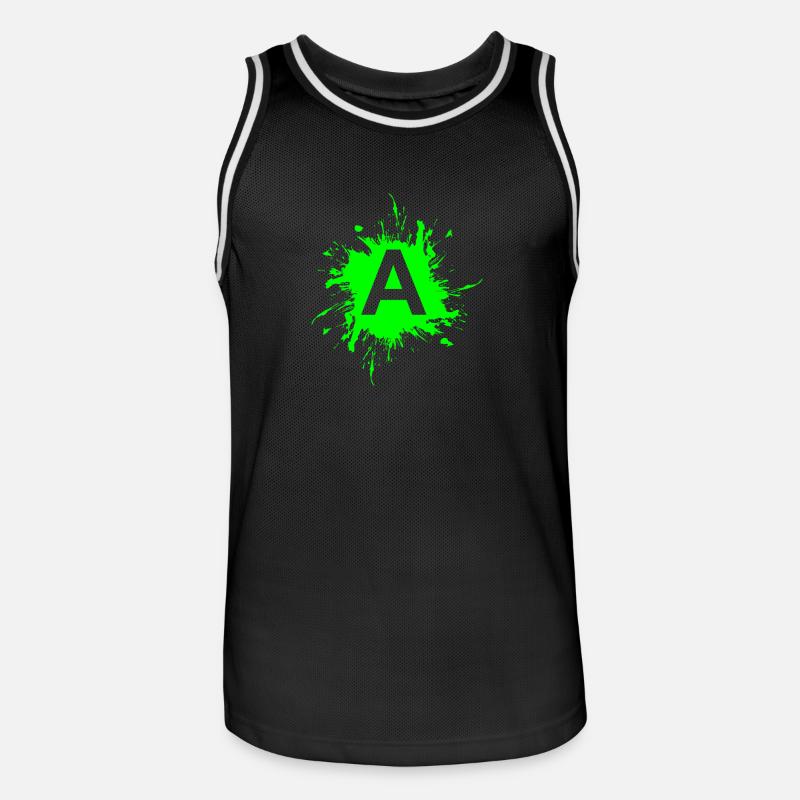Team A Buchstabe A Anfangsbuchtabe - Männer Basketball-Trikot - Schwarz/Weiß
