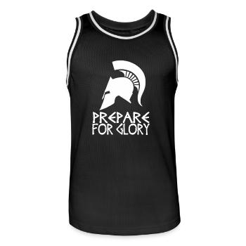 Sparta Prepare For Glory - Männer Basketball-Trikot - Schwarz/Weiß - Vorne - AI Model Male 185 dark (185cm)