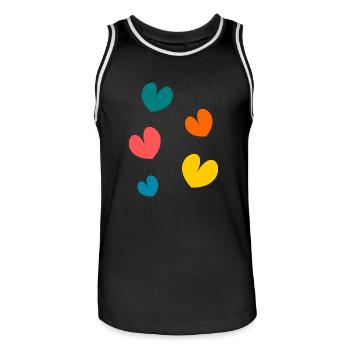 SAINT VALENTINE. bachelorette party. I LOVE YOU. I LOVE YOU. LOVE - Men's Basketball Jersey - black/white - Front - AI Model Male 185 dark (185cm)
