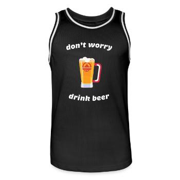 Beer Flask Mug Booze Bachelor Party 9 - Men's Basketball Jersey - black/white - Front - AI Model Male 185 dark (185cm)