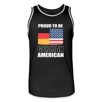 American German - Men's Basketball Jersey - black/white - Front - AI Model Male 185 dark (185cm)