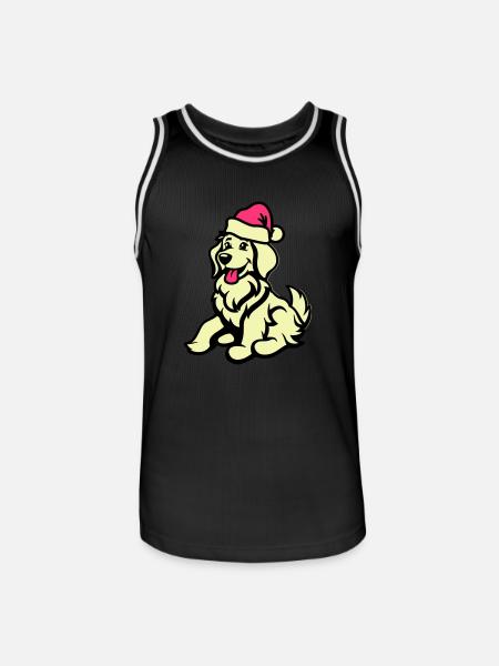 Dog Comic Animal Christmas - Men's Basketball Jersey - black/white