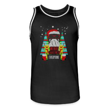 Ugly Merry Christmas Sweater Xmas Santa Gift - Men's Basketball Jersey - black/white - Front - AI Model Male 185 dark (185cm)