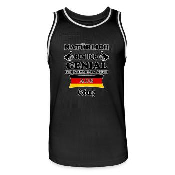 Geschenk Genial komme aus Coburg - Männer Basketball-Trikot - Schwarz/Weiß - Vorne - AI Model Male 185 dark (185cm)