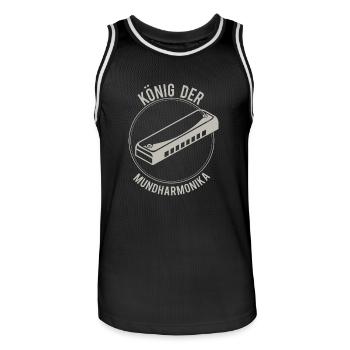 Shirt Geschenk König der Mundharmonika - Männer Basketball-Trikot - Schwarz/Weiß - Vorne - AI Model Male 185 dark (185cm)