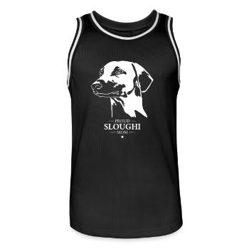 Sloughi Mom Hunde Hund Windhunde Wilsigns - Männer Basketball-Trikot - Schwarz/Weiß - Vorne - AI Model Male 185 dark (185cm)