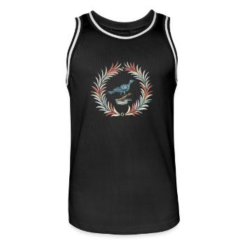 Die Nachtigall in Mårtes - Männer Basketball-Trikot - Schwarz/Weiß - Vorne - AI Model Male 185 dark (185cm)