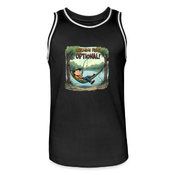 Catching Fish? Optional! Fischer fischen Shirt - Männer Basketball-Trikot - Schwarz/Weiß - Vorne - AI Model Male 185 dark (185cm)