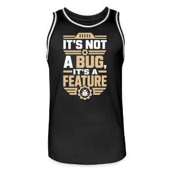 Ce n’est pas un bug, c’est un t-shirt de nerd en fonction - Maillot de basket Homme - noir/blanc - Devant - AI Model Male 185 dark (185cm)