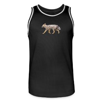 Fox in Silhouette Wild Night - Men's Basketball Jersey - black/white - Front - AI Model Male 185 dark (185cm)