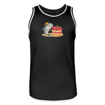 Hering trifft auf Schuba - Männer Basketball-Trikot - Schwarz/Weiß - Vorne - AI Model Male 185 dark (185cm)