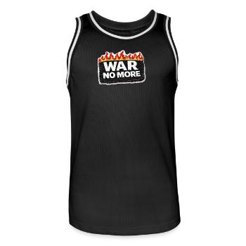 War No More – Sticker Peace & Humanity  - Maillot de basket Homme - noir/blanc - Devant - AI Model Male 185 dark (185cm)
