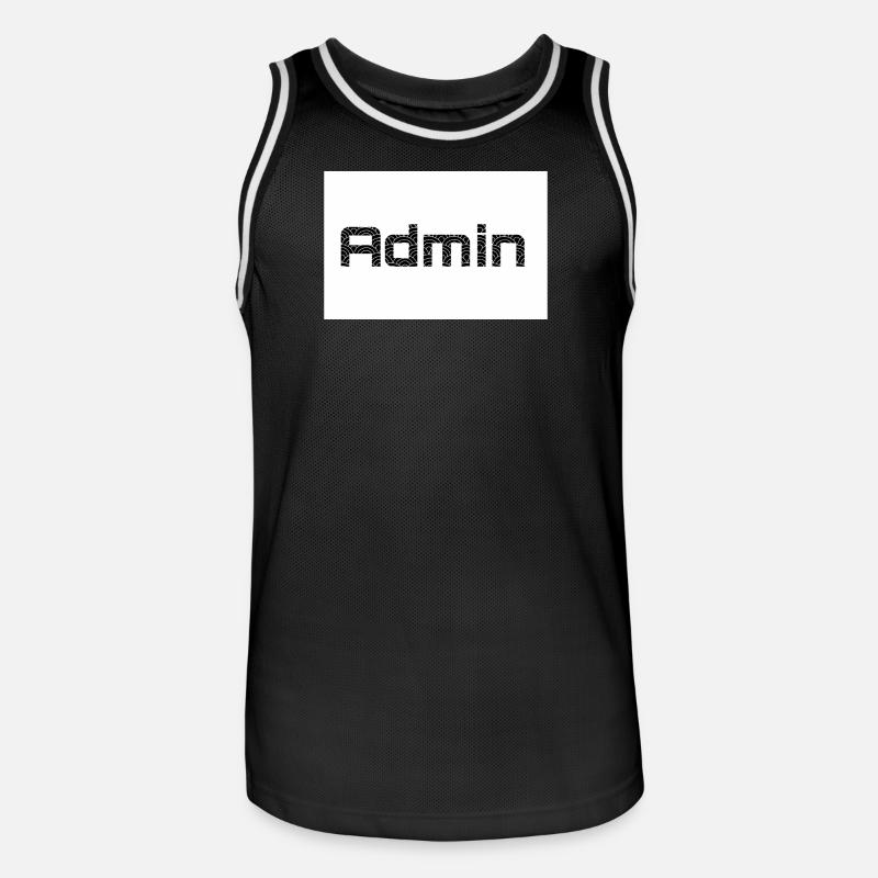 ADMIN Blackwords/WhiteBackround - Männer Basketball-Trikot - Schwarz/Weiß