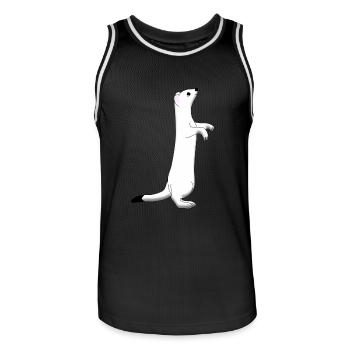 Ermine - Men's Basketball Jersey - black/white - Front - AI Model Male 185 dark (185cm)
