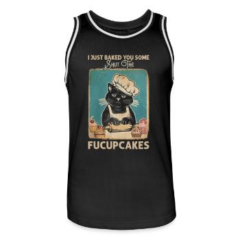 Funny Cat Saying graphic - Men's Basketball Jersey - black/white - Front - AI Model Male 185 dark (185cm)