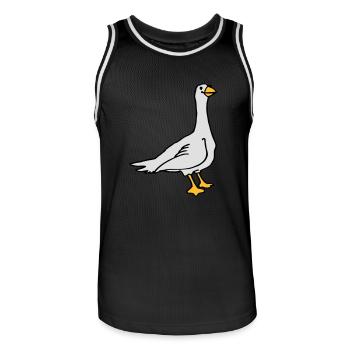 Goose - Men's Basketball Jersey - black/white - Front - AI Model Male 185 dark (185cm)
