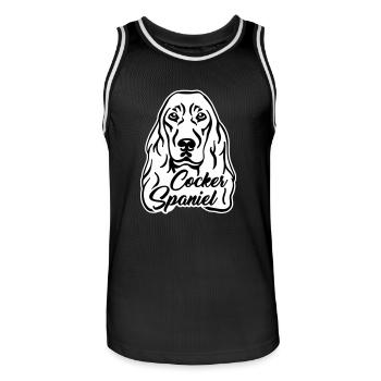 Cocker Spaniel - Maillot de basket Homme - noir/blanc - Devant - AI Model Male 185 dark (185cm)